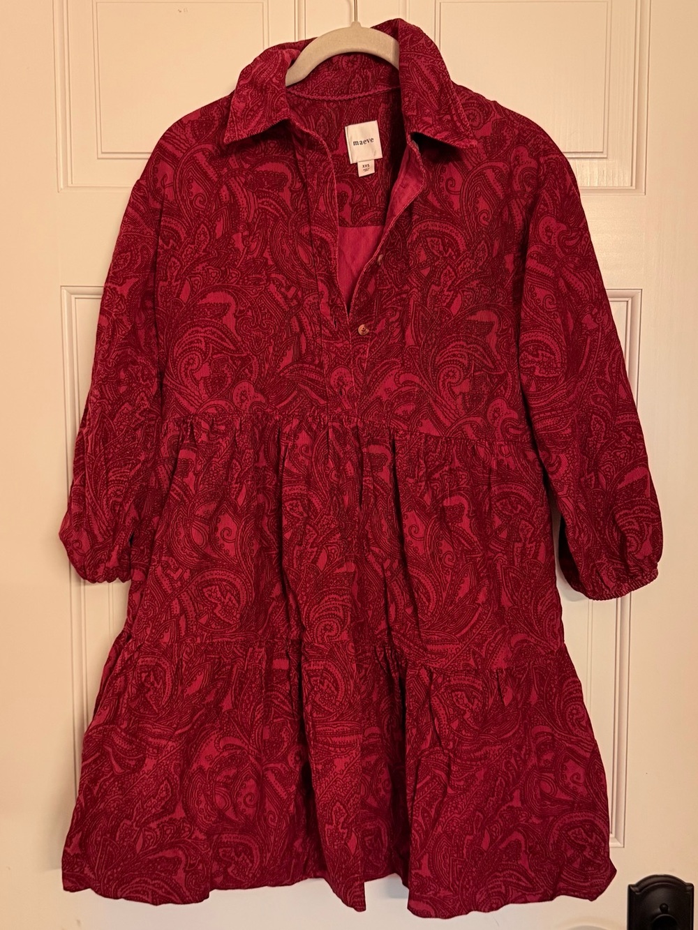 Maeve PINK Paisley Button-Front Dress
